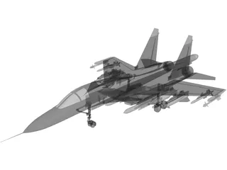 Sukhoi Su-27IB Flanker 3D Model