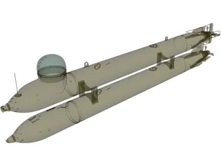 Human Torpedo Neger 3D Model