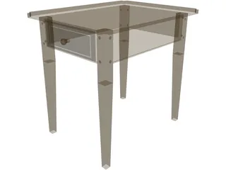 Table Colonial End 3D Model