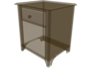 Colonial End Table with Drawer 3D Model