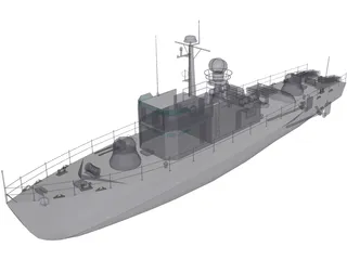 USS Linux Patrol Boat 3D Model