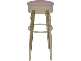 Barstool Brass 3D Model