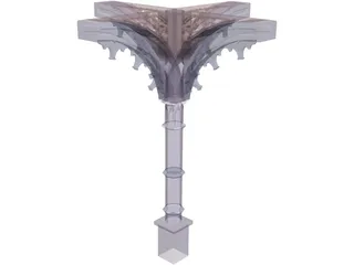 Column, 1800s Ornate 3D Model