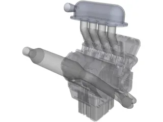 Yamaha R6 Engine 3D Model