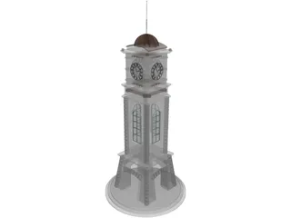 Civic Clock Tower 3D Model