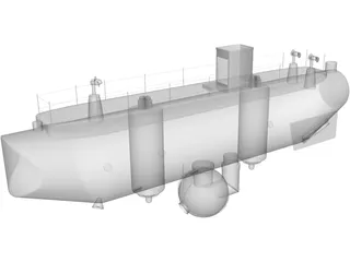 Trieste Submarine 3D Model