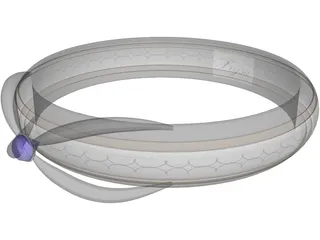 Platinum Engraved Ring 3D Model