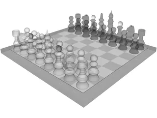 Chess Set 3D Model