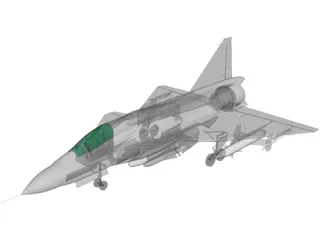 SAAB AJ-37 Viggen 3D Model