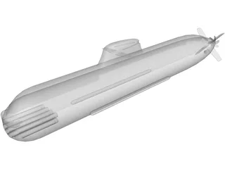 German 212 class Uboat 3D Model