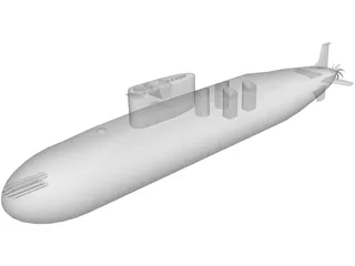 Arihant Class Missile Submarine 3D Model