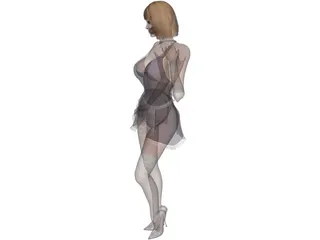 Waitress Woman Standing 3D Model