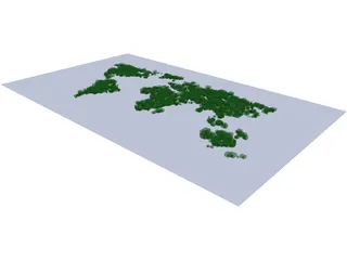 Digital World Map 3D Model