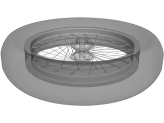 Wheel Rear 20 spoke 3D Model