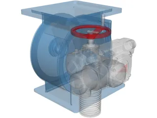 Silo Flow Control Valve 3D Model