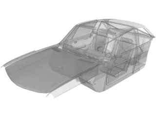 Interior BMW 3.0 CSL (1971) 3D Model