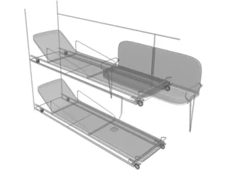 Rear Seats for Ambulance 3D Model