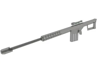 Barrett .50 Cal. Sniper Rifle 3D Model