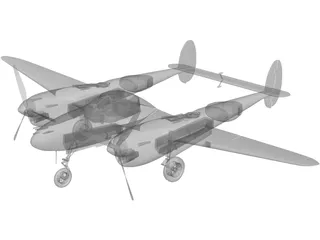 Lockheed P-38 Lightning 3D Model