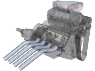 Engine 392 Hemi 3D Model