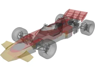 Lotus 72C F1 Car 3D Model