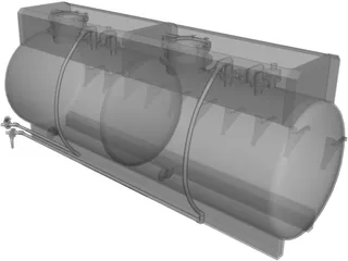 Truck Mount Fiberglass Chemical Tank 3D Model