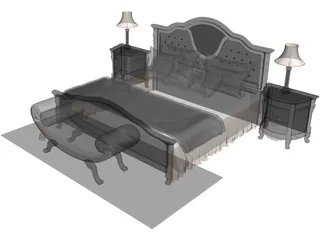 Classic Bedroom Set 3D Model