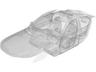 Interior Saab 9-3 TurboX 3D Model