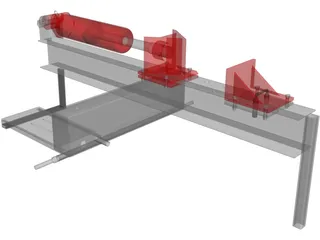 I Beam Log Splitter 3D Model