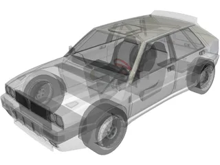 Lancia Delta HF Rally Car 3D Model