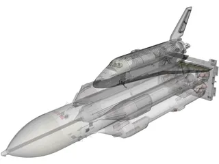 Rocket System Energia-Buran 3D Model