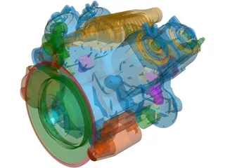 V4 Engine 3D Model