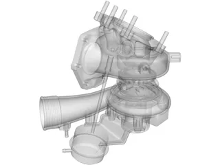 Turbocharger Diesel Engine 3D Model