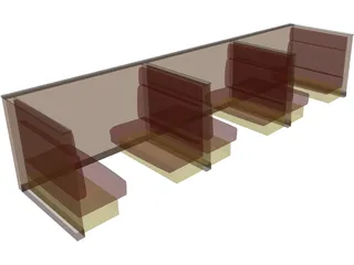 Booth Seating 3D Model