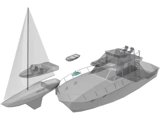 Boats Collection 3D Model