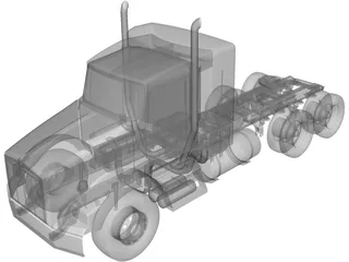 Kenworth T800 Tandem Truck 3D Model