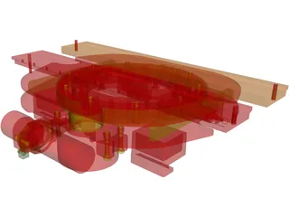 Forklift Rotator Attachment 3D Model