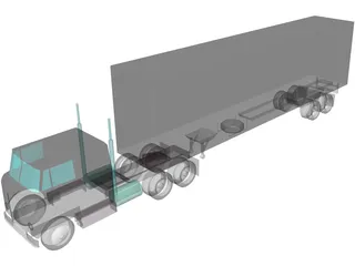 International Complete Trailer Truck 3D Model