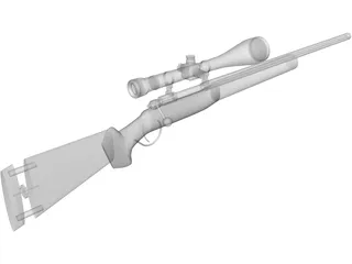 M40A3 Bolt Action Sniper Rifle 3D Model