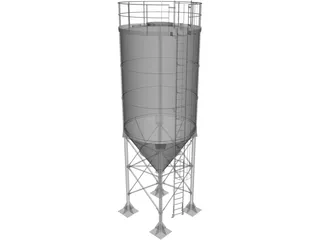 Cement Silo 3D Model