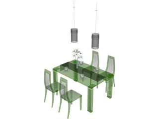 Table Set Dinner 3D Model