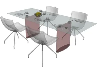 Table Set Dinner 3D Model