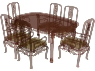 Table Dinner Home Style 3D Model