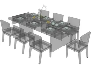 Table Dinner Contemporary 3D Model