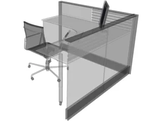 Office Cubicle 3D Model