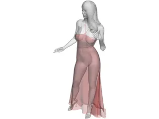 Woman in Wedding Dress 3D Model