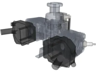 Engine Zenoah G80 Twin 3D Model