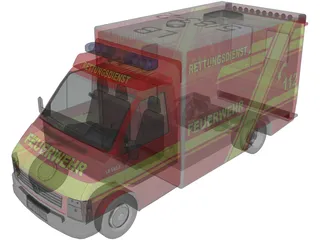 Volkswagen LT Ambulance RTW 3D Model