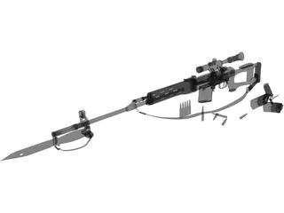 SVD Dragunov Sniper Rifle 3D Model