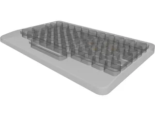 Abbreviated Left Hand Keyboard 3D Model